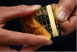 person holding a Valcambi Gold Combibaar